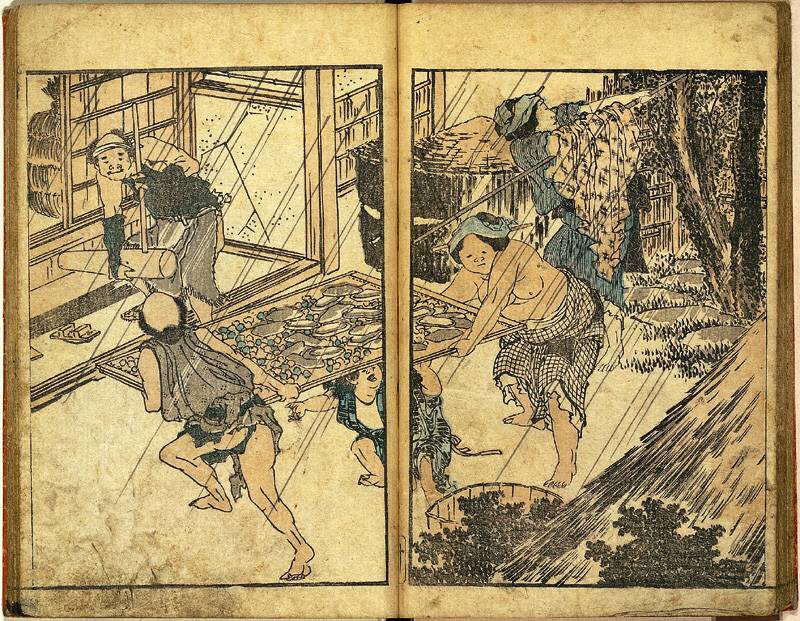 葛飾北斎　「北斎画譜」　上・中・下三編 木版画 3冊揃い Yahoo!オークション - 葛飾北斎 「北斎画譜」 上中下3巻揃い